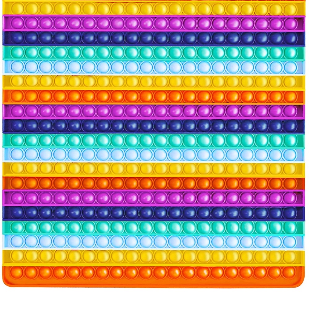 Jumbo Pop it 400 Bubbles Big Fidget Toy, 15.7 Inch Giant Pop it  (Rainbow)